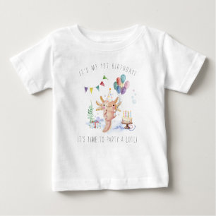 かわいい水の色アクソロット誕生日パーティー ベビーTシャツ