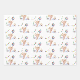 かわいい水の色アクソロット誕生日パーティー ラッピングペーパーシート