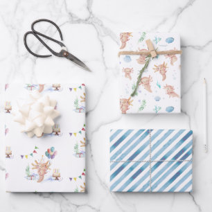 かわいい水の色アクソロット誕生日パーティー ラッピングペーパーシート