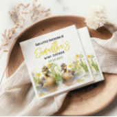 かわいい水の色アヒル男の赤ちゃんシャワー スタンダードカクテルナプキン