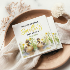 かわいい水の色アヒル男の赤ちゃんシャワー スタンダードカクテルナプキン