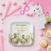 かわいい水の色アヒル男の赤ちゃんシャワー ペーパープレート (パーティー)