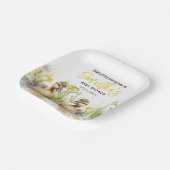 かわいい水の色アヒル男の赤ちゃんシャワー ペーパープレート (傾斜あり)