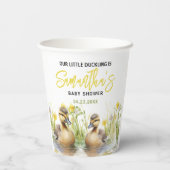 かわいい水の色アヒル男の赤ちゃんシャワー 紙コップ (裏面)