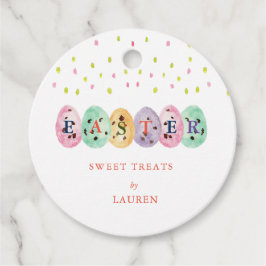 かわいい水の色イースターエッグイースターキャンディーラウンド フェイバータグ