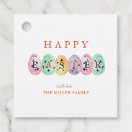 かわいい水の色イースターエッグメッセージカード フェイバータグ