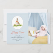 かわいい水の色イースターバニーの写真イースターカード シーズンカード (正面)