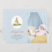 かわいい水の色イースターバニーの写真イースターカード シーズンカード (正面/裏面)