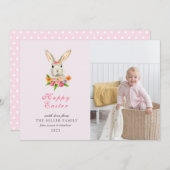 かわいい水の色イースターバニーの写真 シーズンカード (正面/裏面)