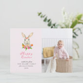 かわいい水の色イースターバニーの写真 シーズンカード (スタンド正面)