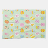 かわいい水の色イースター絵を描卵のパターン緑 キッチンタオル (横)