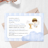 かわいい水の色エンジェルボーイカトリック洗礼 招待状