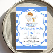 かわいい水の色エンジェルボーイ洗礼スペインのin 招待状