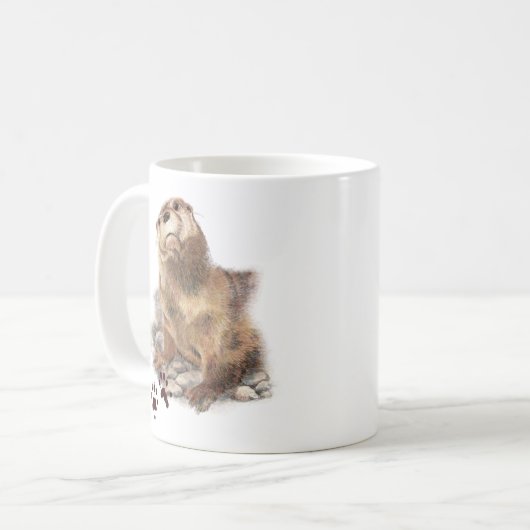 かわいい水の色オッター野生動物アート コーヒーマグカップ (正面左)
