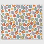 かわいい水の色カラフルイースターエッグパターン ラッピングペーパー (フラット)