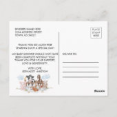 かわいい水の色カントリーファーム動物ありがとう ポストカード (裏面)