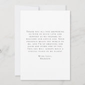 かわいい水の色キツネ冬のベビーシャワー サンキューカード (裏面)