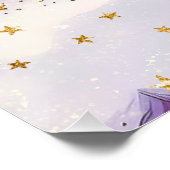 かわいい水の色クラウドスターベビーガール子供部屋ルーム ポスター (コーナー)