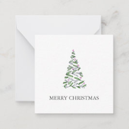 かわいい水の色クリスマスツリー ノートカード