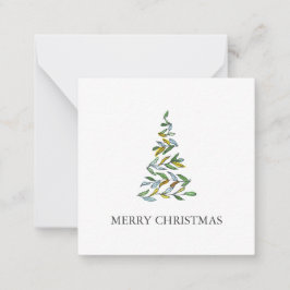 かわいい水の色クリスマスツリー ノートカード