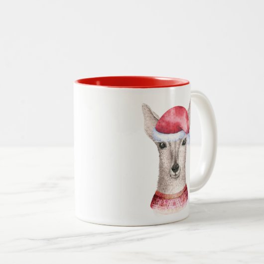 かわいい水の色クリスマスディアマグカップ ツートーンマグカップ (正面右)