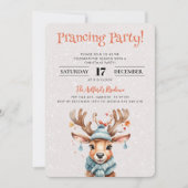 かわいい水の色クリスマストナインダホリデーパーティー 招待状 (正面)