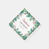 かわいい水の色クリスマスベビーシャワー スタンダードカクテルナプキン (角)