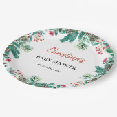 かわいい水の色クリスマスベビーシャワー ペーパープレート (アングル)