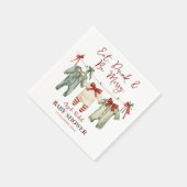 かわいい水の色クリスマスホリデーベビーシャワー スタンダードカクテルナプキン (角)