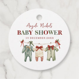 かわいい水の色クリスマスホリデーベビーシャワー フェイバータグ