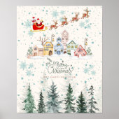 かわいい水の色クリスマス子供部屋デコール ポスター (正面)