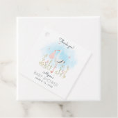 かわいい水の色コウノトリ赤ちゃんシャワー フェイバータグ (インサイチュ)