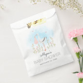 かわいい水の色コウノトリ赤ちゃんシャワー フェイバーバッグ (封をした状態)