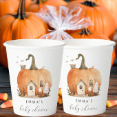 かわいい水の色スクリプト小さなブーブベビーシャワー 紙コップ