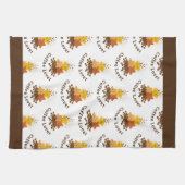 かわいい水の色スターと豆のコーヒー好き キッチンタオル (横)