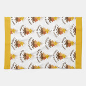 かわいい水の色スターと豆のコーヒー好き キッチンタオル (横)