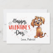 かわいい水の色ストーリーブックパピーハッピーバレンタイン シーズンカード (正面)