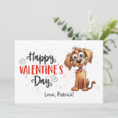 かわいい水の色ストーリーブックパピーハッピーバレンタイン シーズンカード (スタンド正面)