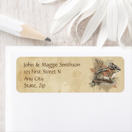 かわいい水の色チムンク動物の野生動物自然 ラベル (インサイチュ)