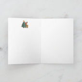 かわいい水の色トナカイのクリスマス カード (内部)