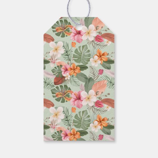 かわいい水の色トロピカルパンダキッズバレンタイン ギフトタグ (裏面)