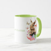 かわいい水の色バニーとイースターエッグマグ マグカップ (正面右)