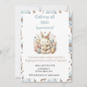 かわいい水の色バニーイースターエッグ狩り 招待状 (正面)