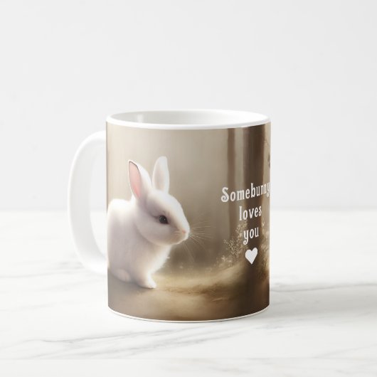 かわいい水の色バニーパーソナライズされたコーヒーマグ コーヒーマグカップ (正面左)