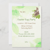 かわいい水の色バニーラビットイースターエッグパーティーインヴィ 招待状 (裏面)