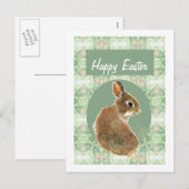 かわいい水の色バニーラビットソフトパステルカラー シーズンポストカード (正面/裏面)