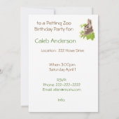 かわいい水の色バニーラビットバースデーパーティー招待状 招待状 (裏面)