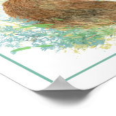 かわいい水の色バニーラビットファーム動物 ポスター (角)