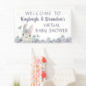 かわいい水の色バニー仮想ベビーシャワーへようこそ 横断幕 (インサイチュ)