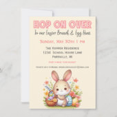 かわいい水の色バニー卵狩りとイースターブランチ 招待状 (正面)